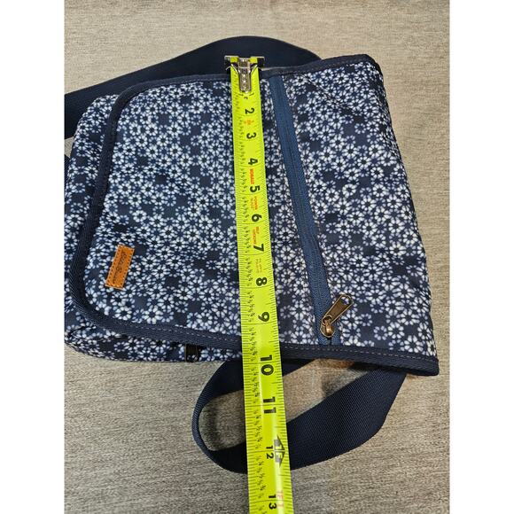 Eddie Bauer Navy Floral Purse/Carryall/Tablet/School Bag Long Adjustable Strap - Picture 7 of 8